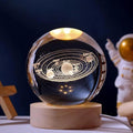 3D Galaxy Crystal Ball Night Light | Dimmable Engraved LED Glass Ball Table Lamp with USB a